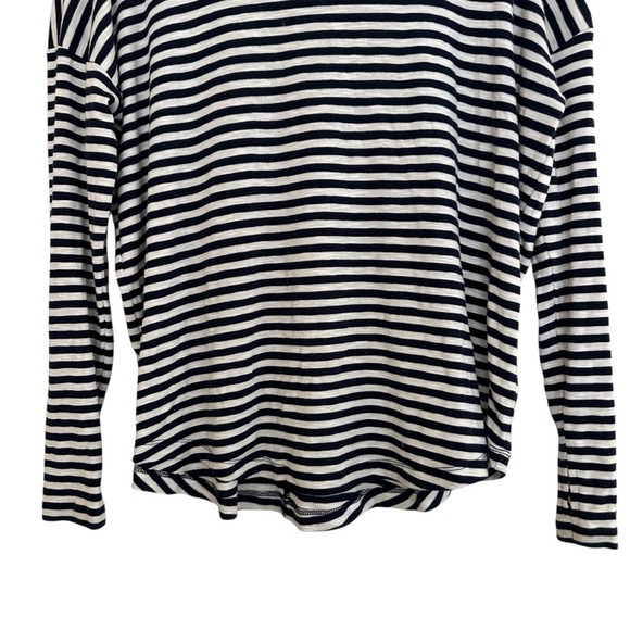 Aerie Real Soft navy and white striped long sleeve top with thumb holes Small - Picture 5 of 11